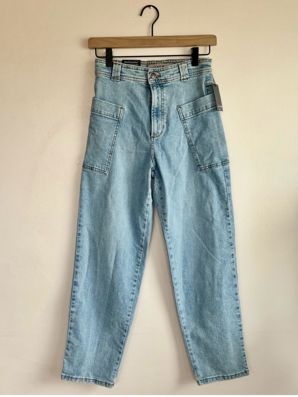 NWT JOE'S HIGH WAIST PHOEBE PATCH POCKET BARREL LEG JEANS LUANDA WASH SIZE 24